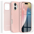 Skórzane Etui do MagSafe do iPhone 16, różowe + Szkło Hartowane 9H