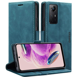 Etui do Xiaomi Redmi Note 12S, ERBORD Vintage portfel z klapką, niebieskie