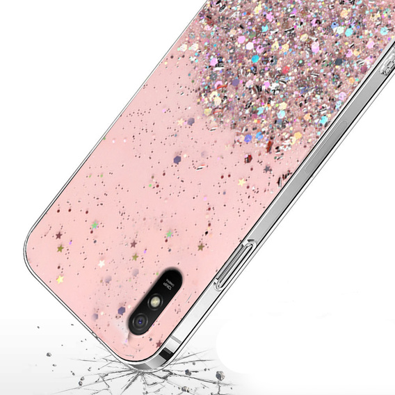 Etui do Xiaomi Redmi 9A, Glittery, różowe