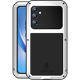Etui Love Mei do Samsung Galaxy A34 5G, pancerne ze szkłem, srebrne