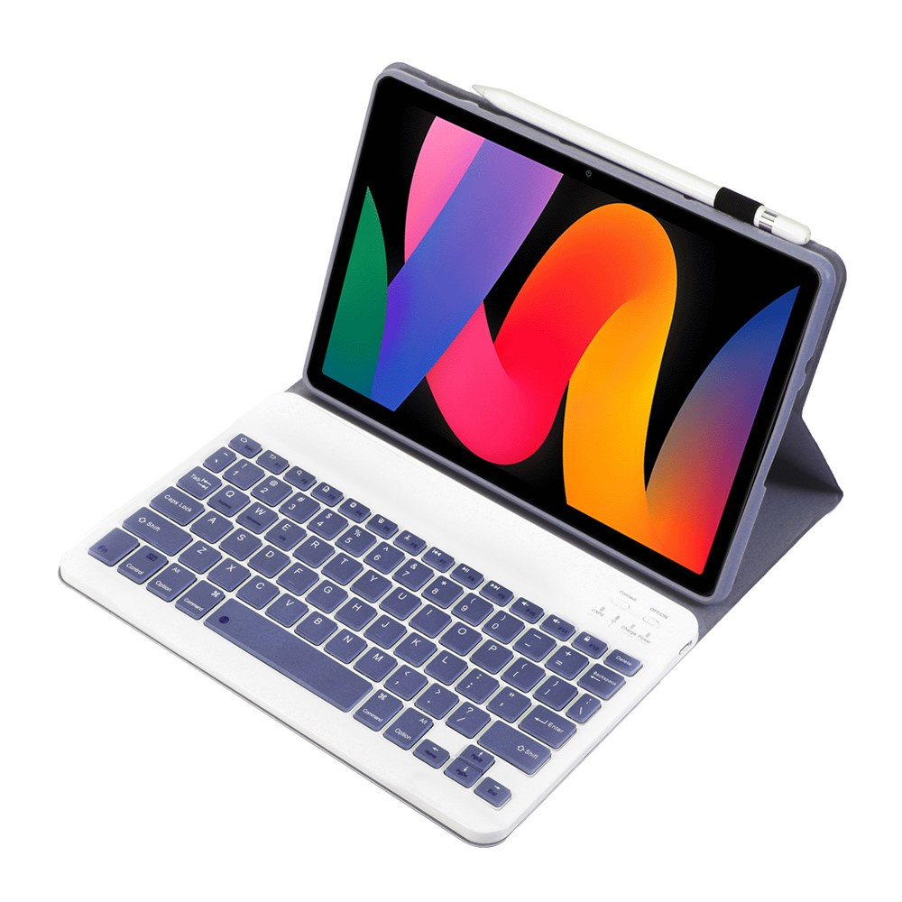 Xiaomi Redmi Pad 2 – fioletowe etui z klawiaturą Bluetooth i funkcją odłączania