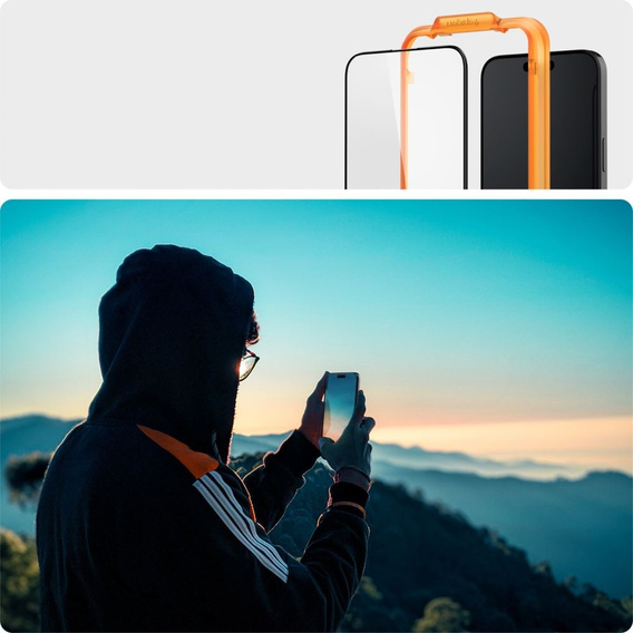Spigen Szkło Hartowane do iPhone 15 Plus, ALM Glass FC (2 sztuki), Czarne