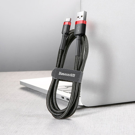 BASEUS Cafule Kabel Type-C 3A 1M - Black/Red