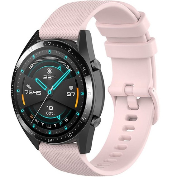 Pasek Silikonowy uniwersalny 22mm, z teksturą siatki, Różowy