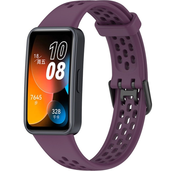 Pasek Silikonowy do Huawei Band 8 / Huawei Band 9 / Huawei Band 10, Fioletowy