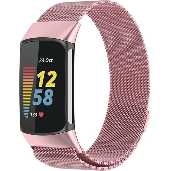 Pasek Milanese do Fitbit Charge 5, Różowy