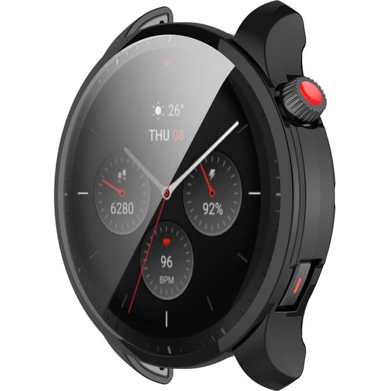 2w1 Etui z osłoną na ekran do Amazfit GTR 4 46mm, Czarne