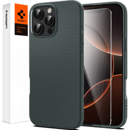 Etui Spigen do iPhone 16 Pro, Liquid Air, zielone + Szkło hartowane