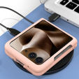 Etui do Motorola Razr 60 Ultra, PC Case, ze szkłem, różowe