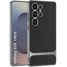 Etui do Samsung Galaxy S25 Ultra, GKK Woven Leather, czarne