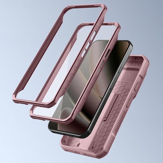 Etui pancerne do Google Pixel 10 / 10 Pro, Dexnor Full Body (Two Frames), różowe