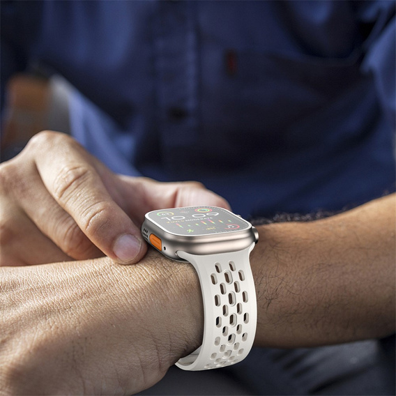 Pasek Silikonowy do Apple Watch 1/2/3/4/5/6/7/8/9/10/11/SE Ultra 1/2/3 42/44/45/46/49mm, Beżowy