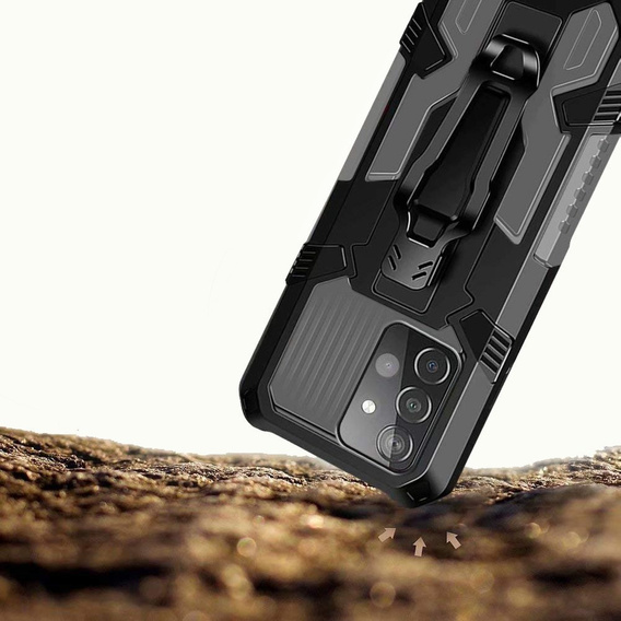 Etui Hybrid KickStand do Samsung Galaxy A72 5G / A72 LTE, Black/Grey
