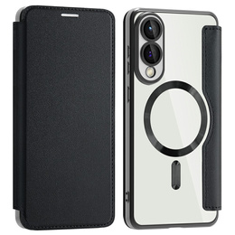 Etui z klapką do Samsung Galaxy S25 Edge, RFID Wallet MagSafe z ochroną aparatu, czarne