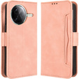 Etui z klapką do Xiaomi Poco F7 Pro, Card Slot, różowe