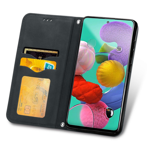 Etui Wallet do Samsung Galaxy A51 5G, Vintage Style Smooth, Black
