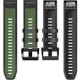Pasek Silikonowy Quickfit 22mm do Garmin, Zielony / Czarny