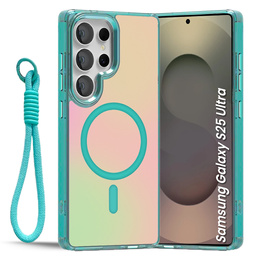 Etui do Samsung Galaxy S25 Ultra MagSafe Laser TPU z paskiem – zielone/kolorowe