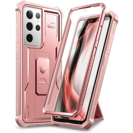 Etui pancerne do Samsung Galaxy S21 Ultra, Dexnor Full Body, różowe rose gold
