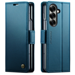 Etui z klapką CASEME do Samsung Galaxy Z Fold7 5G Litchi Wallet – niebieskie