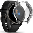 2w1 Etui z Osłoną Silikonową na ekran do Garmin Venu 2 Plus, Srebrne