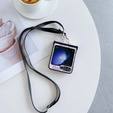 Etui do Samsung Galaxy Z Flip7 FE / Z Flip6, z paskiem na ramię, fioletowe