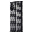 Etui z klapką do Samsung Galaxy S25, Carbon LC.IMEEKE, czarne