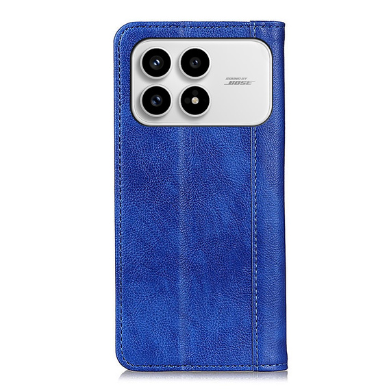 Etui z klapką do Xiaomi Poco F8 Pro, Split Leather, niebieskie