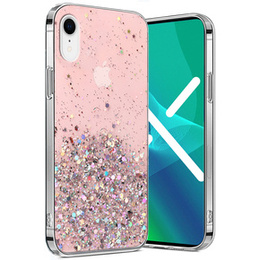 Etui do iPhone XR, Glittery, różowe