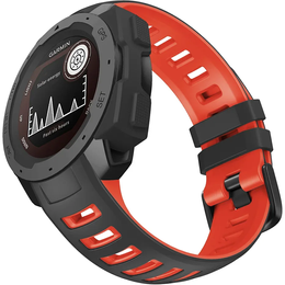 Pasek silikonowy dwukolorowy do Garmin Instinct – czerwono-czarny