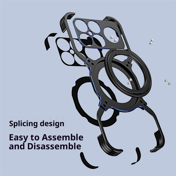 Etui do Xiaomi Poco F8 Ultra, Metal Bumper, czarne