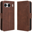 Etui z klapką do OnePlus Nord 4, Card Slot, brązowe