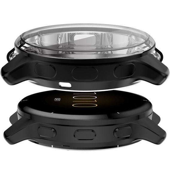 2w1 Etui z Osłoną Silikonową na ekran do Garmin Venu 2 Plus, Czarne
