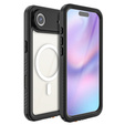 Etui Wodoodporne IP68 do iPhone Air, Redpepper, do MagSafe, przezroczyste z czarną ramką