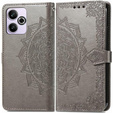 Etui z klapką do Xiaomi Redmi 13, Mandala, szare