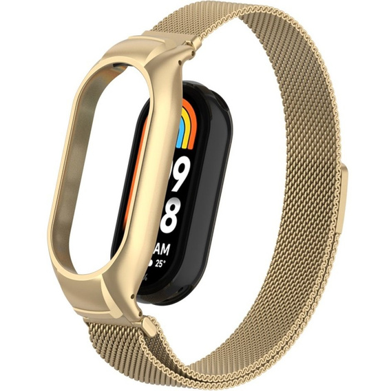 Pasek Bransoleta Milanese do Xiaomi Smart Band 10 / 9 / 8, Retro Złoty