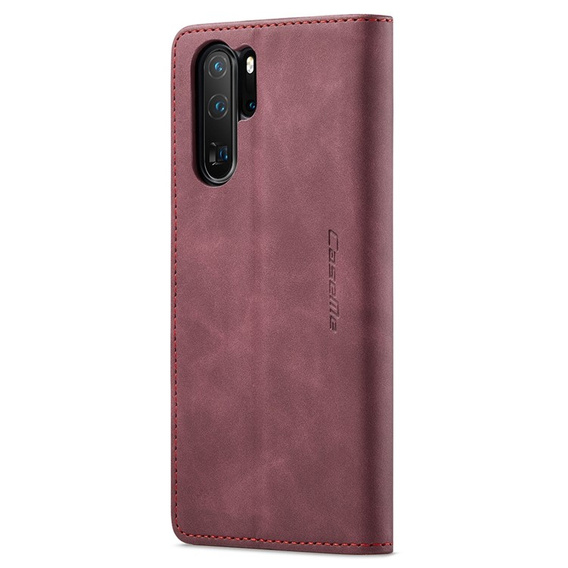 Etui CASEME do Huawei P30 Pro, Leather Wallet Case, bordowe