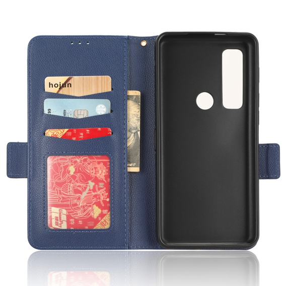 Etui z klapką do Cat S75 5G, Wallet Litchi Magnet, granatowe