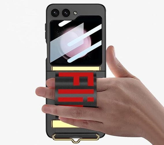 Etui do Samsung Galaxy Z Flip7 FE / Z Flip6, Strap Cover, czarne