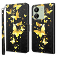 Etui z klapką do Xiaomi Redmi 13C / Poco C65, Wallet, Butterflies złote