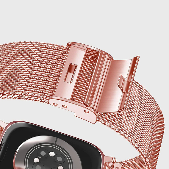 Bransoleta + Etui z Osłoną na Ekran do Apple Watch 10/11 42mm, Różowa
