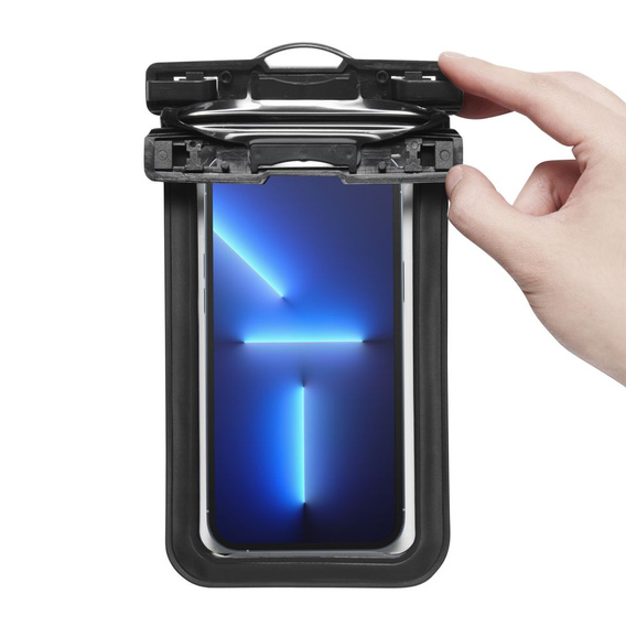 Wodoszczelne czarne etui Spigen A601 Universal Waterproof Case 2-Pack