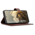 Stylowe etui z klapką do Motorola Edge 60 Pro, Crazy Horse Wallet - brązowe