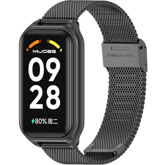 Bransoleta Milanese do Xiaomi Redmi Smart Band 2 / Xiaomi Smart Mi Band 8 Active, Czarna