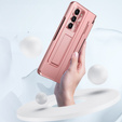 Etui ochronne PC z podstawką i ochroną zawiasu do Samsung Galaxy Z Fold6 5G – różowe
