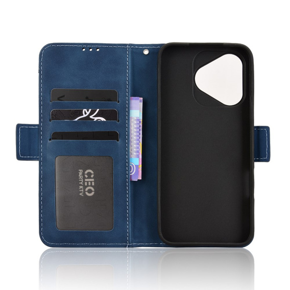 Etui z klapką do Honor 400 Lite, Card Slot, granatowe