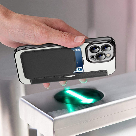 Etui z klapką do iPhone 12 Pro Max, RFID Wallet MagSafe z ochroną aparatu, czarne