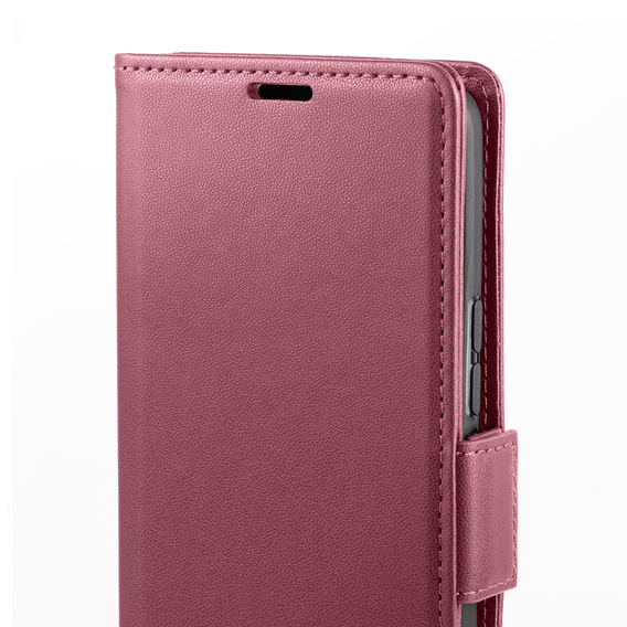 Etui do Motorola Moto G24 / G24 Power / G04, ERBORD Glossy Litchi, portfel z klapką, czerwone