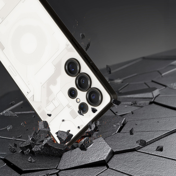 Etui do Samsung Galaxy S25 Ultra, Matte Case z wzorem wnętrza telefonu, białe