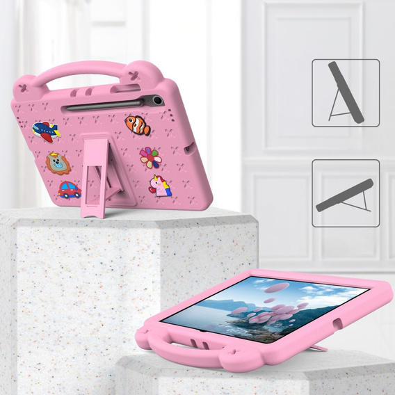 Etui dla dzieci Samsung Galaxy Tab S10 FE+, Pianka EVA, z Podstawką i Uchwytem – Różowe